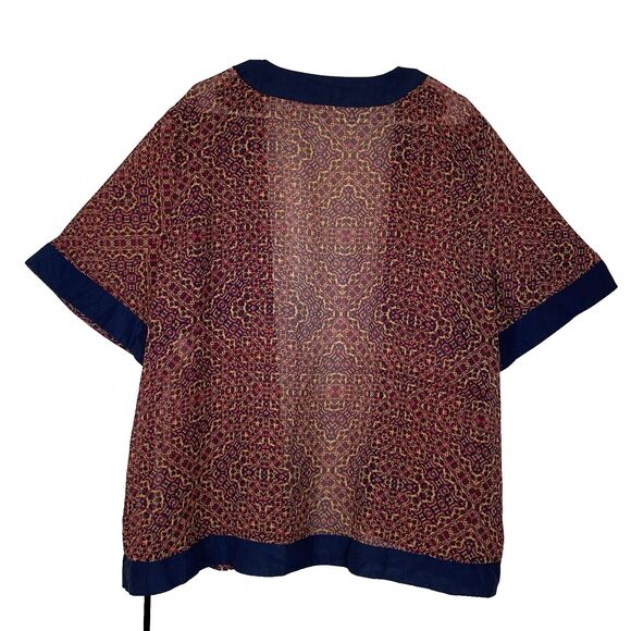 Avon Sheer Geometric Open Kimono Wrap Cover Size 1X/2X Bohemian - Picture 2 of 5